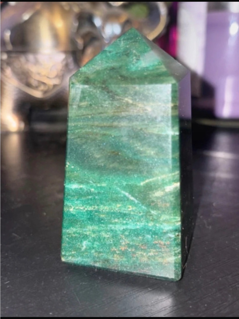 Fuchsite Decorative Crystal Obelisk Accent